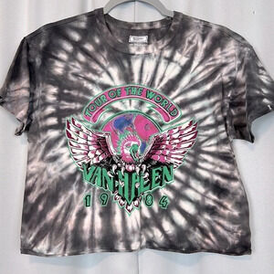 American Eagle Outfitters Tailgate Van Halen Tour Of‎ The World Tie-Dye Crop Top